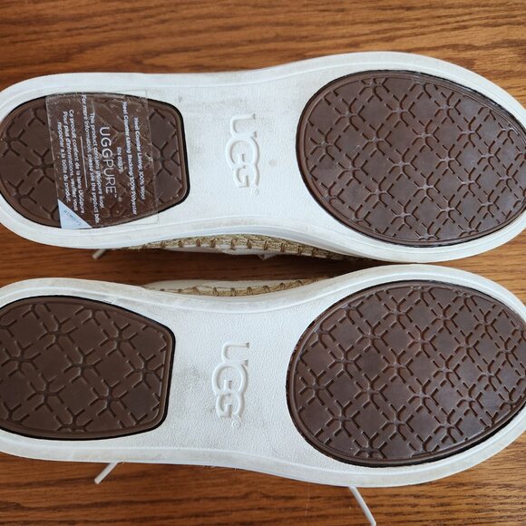 UGG EYAN II WONEN'S WHITE CANVAS LACE UP ESPADRILLE JUTE SNEAKERS SIZE 8.5 NEW - Picture 6 of 8